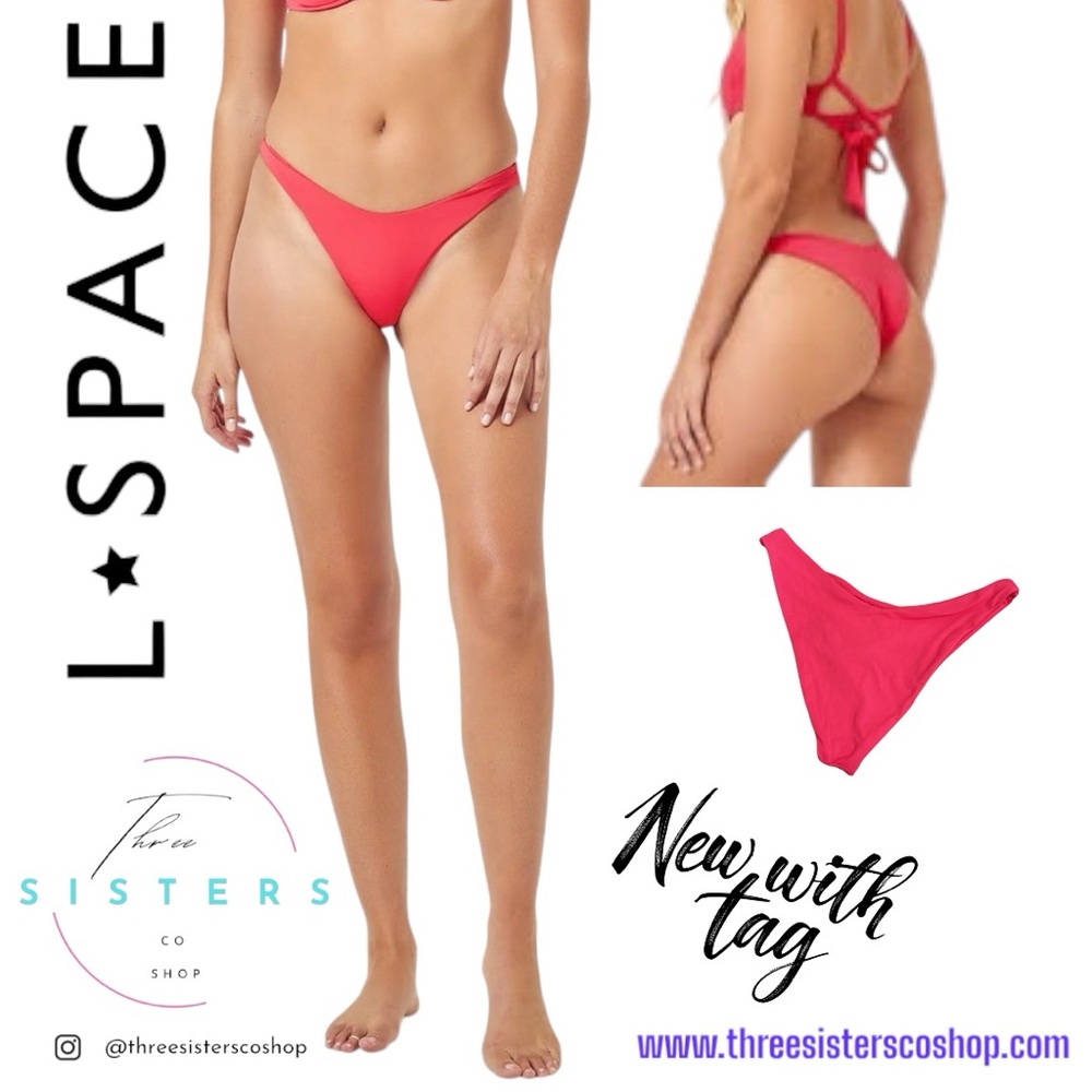 L*Space Cabana Bitsy Cut Hot Cherry New with Tag